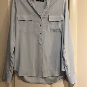 Ivanka Trump Blue Buttoned Relaxed Blouse